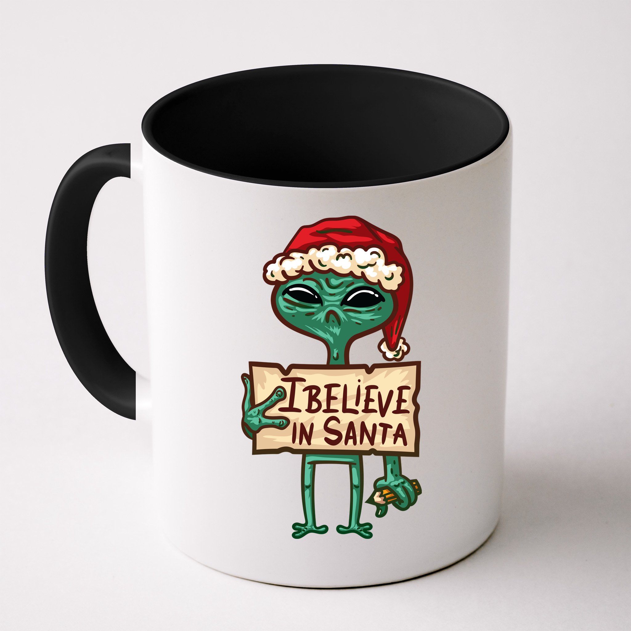 I Believe In Santa Funny Alien Christmas Mug