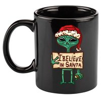 I Believe In Santa Funny Alien Christmas 11oz C Handle Ceramic Mug