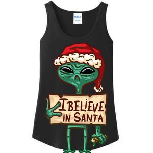 I Believe In Santa Funny Alien Christmas Ladies Essential Tank