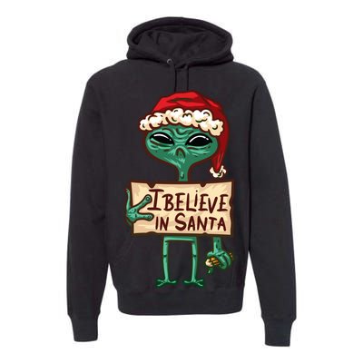 I Believe In Santa Funny Alien Christmas Premium Hoodie