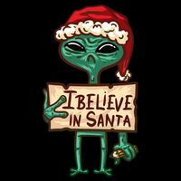 I Believe In Santa Funny Alien Christmas 16 in Basic Backpack