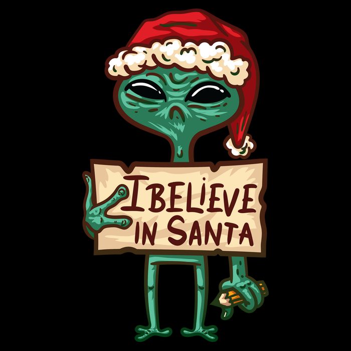 I Believe In Santa Funny Alien Christmas 16 in Basic Backpack