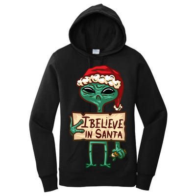 I Believe In Santa Funny Alien Christmas Women's Pullover Hoodie