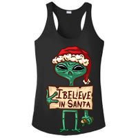 I Believe In Santa Funny Alien Christmas Ladies PosiCharge Competitor Racerback Tank