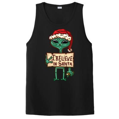 I Believe In Santa Funny Alien Christmas PosiCharge Competitor Tank