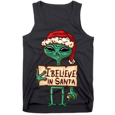 I Believe In Santa Funny Alien Christmas Tank Top