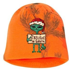 I Believe In Santa Funny Alien Christmas Kati - Camo Knit Beanie