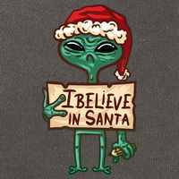 I Believe In Santa Funny Alien Christmas Cotton Canvas Backpack