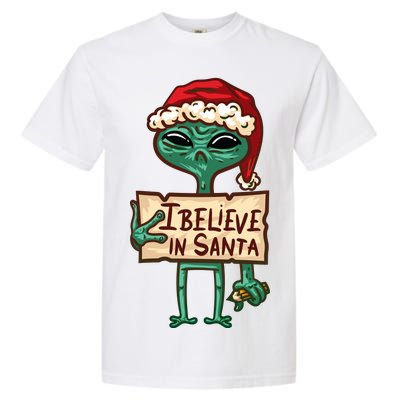 I Believe In Santa Funny Alien Christmas Garment-Dyed Heavyweight T-Shirt