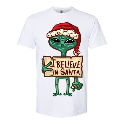 I Believe In Santa Funny Alien Christmas Softstyle CVC T-Shirt