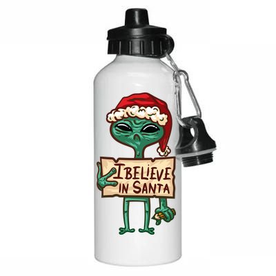 I Believe In Santa Funny Alien Christmas Aluminum Water Bottle 