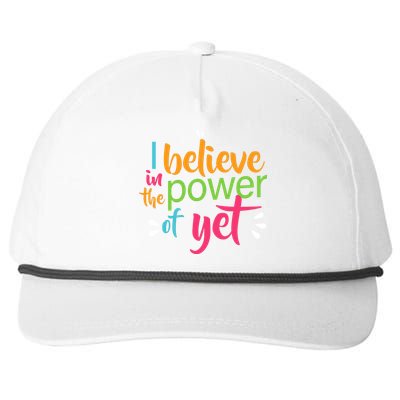 I Believe in the Power of Yet Growth Mindset Snapback Five-Panel Rope Hat