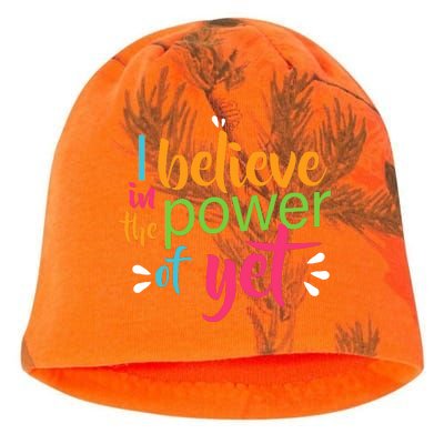 I Believe in the Power of Yet Growth Mindset Kati - Camo Knit Beanie