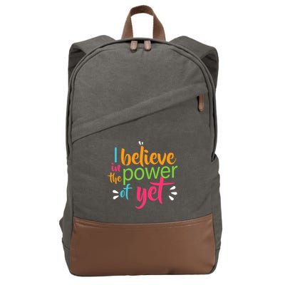 I Believe in the Power of Yet Growth Mindset Cotton Canvas Backpack