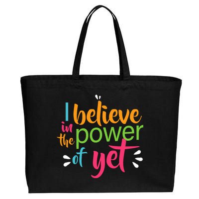 I Believe in the Power of Yet Growth Mindset Cotton Canvas Jumbo Tote