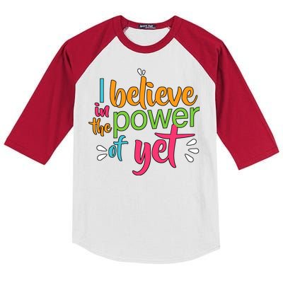 I Believe in the Power of Yet Growth Mindset Kids Colorblock Raglan Jersey