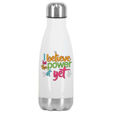 I Believe in the Power of Yet Growth Mindset Stainless Steel Insulated Water Bottle