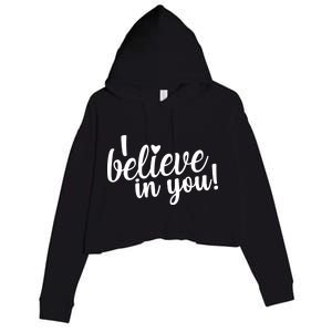 I Believe In You Teacher Crop Fleece Hoodie