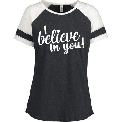 I Believe In You Teacher Enza Ladies Jersey Colorblock Tee