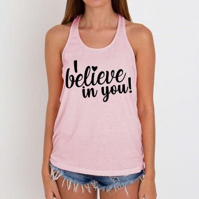 I Believe In You Teacher Women's Knotted Racerback Tank