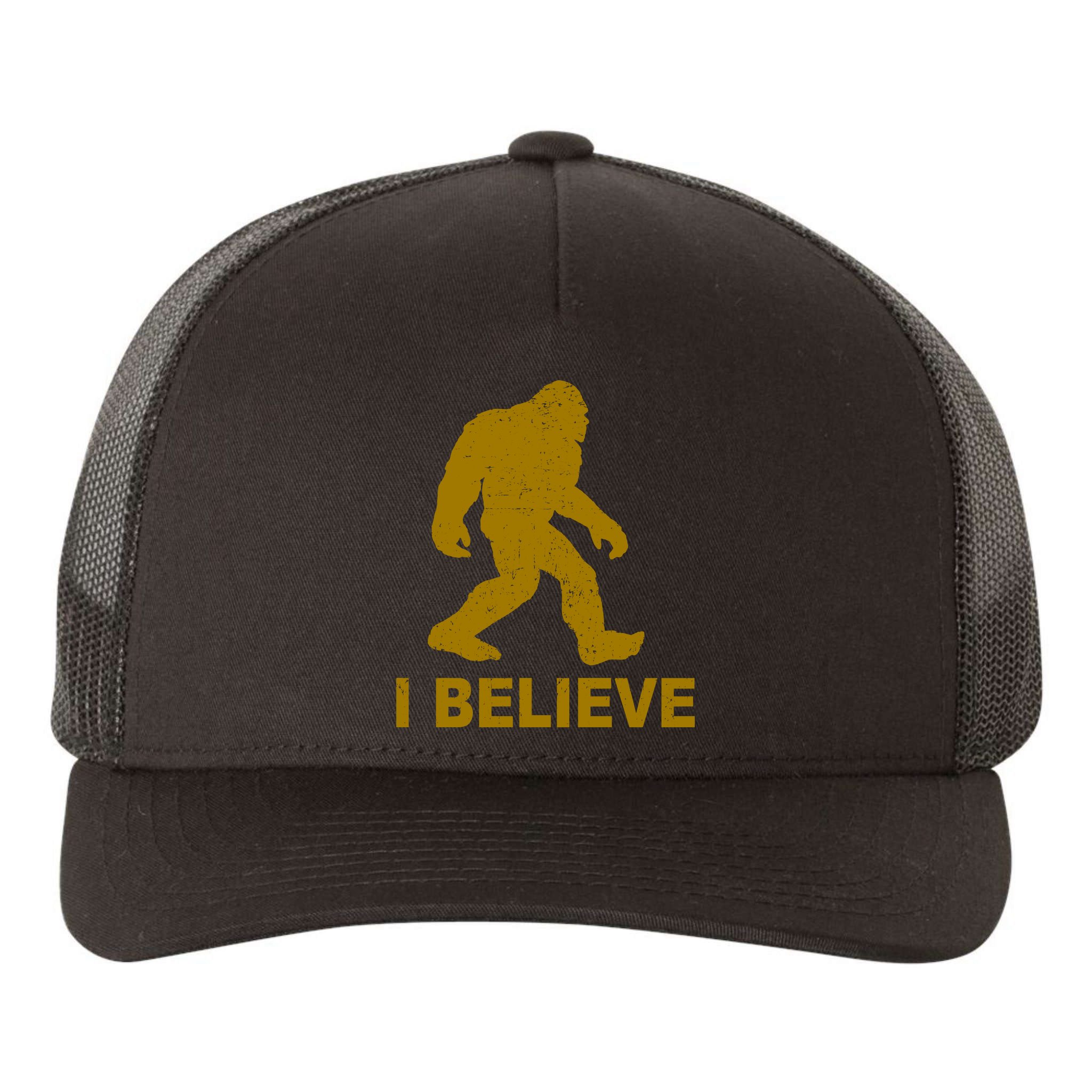 I Believe Sasquatch Bigfoot Yupoong Adult 5-Panel Trucker Hat