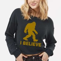 I Believe Sasquatch Bigfoot Cropped Pullover Crew