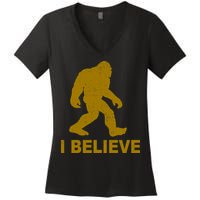 I Believe Sasquatch Bigfoot Women's V-Neck T-Shirt
