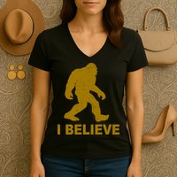 I Believe Sasquatch Bigfoot Women's V-Neck T-Shirt