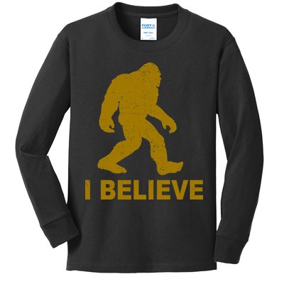 I Believe Sasquatch Bigfoot Kids Long Sleeve Shirt