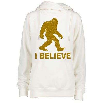 I Believe Sasquatch Bigfoot Womens Funnel Neck Pullover Hood