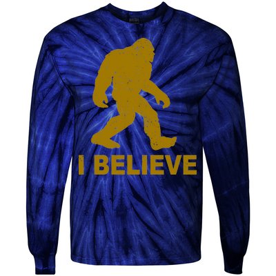 I Believe Sasquatch Bigfoot Tie-Dye Long Sleeve Shirt