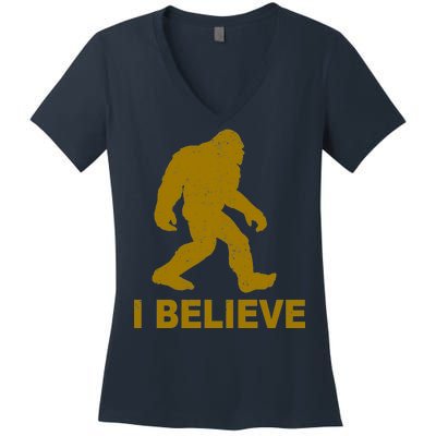 I Believe Sasquatch Bigfoot Women's V-Neck T-Shirt