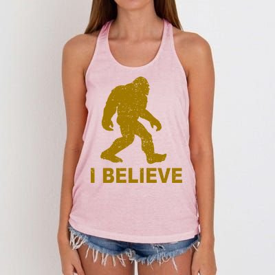 I Believe Sasquatch Bigfoot Women's Knotted Racerback Tank