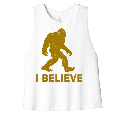 I Believe Sasquatch Bigfoot Women's Racerback Cropped Tank