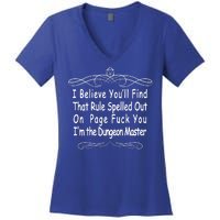 I Believe You'll That Rule Dungeon Master Women's V-Neck T-Shirt