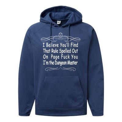 I Believe You'll That Rule Dungeon Master Performance Fleece Hoodie