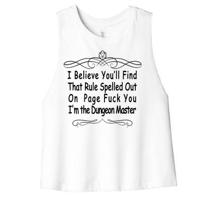 I Believe You'll That Rule Dungeon Master Women's Racerback Cropped Tank