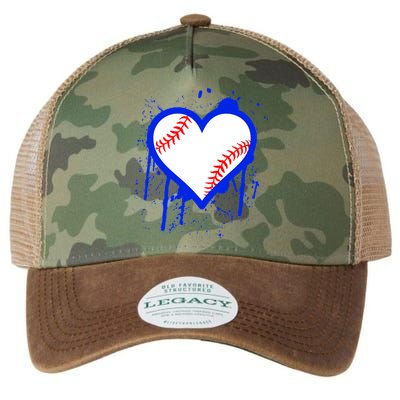 I Bleed Blue Baseball Heart Legacy Tie Dye Trucker Hat