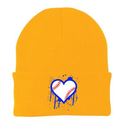 I Bleed Blue Baseball Heart Knit Cap Winter Beanie