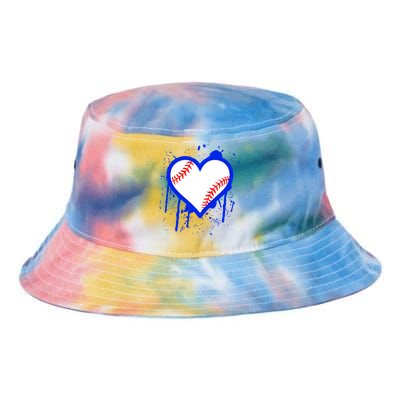 I Bleed Blue Baseball Heart Tie Dye Newport Bucket Hat