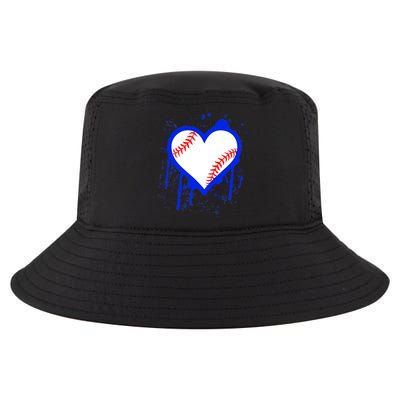 I Bleed Blue Baseball Heart Cool Comfort Performance Bucket Hat