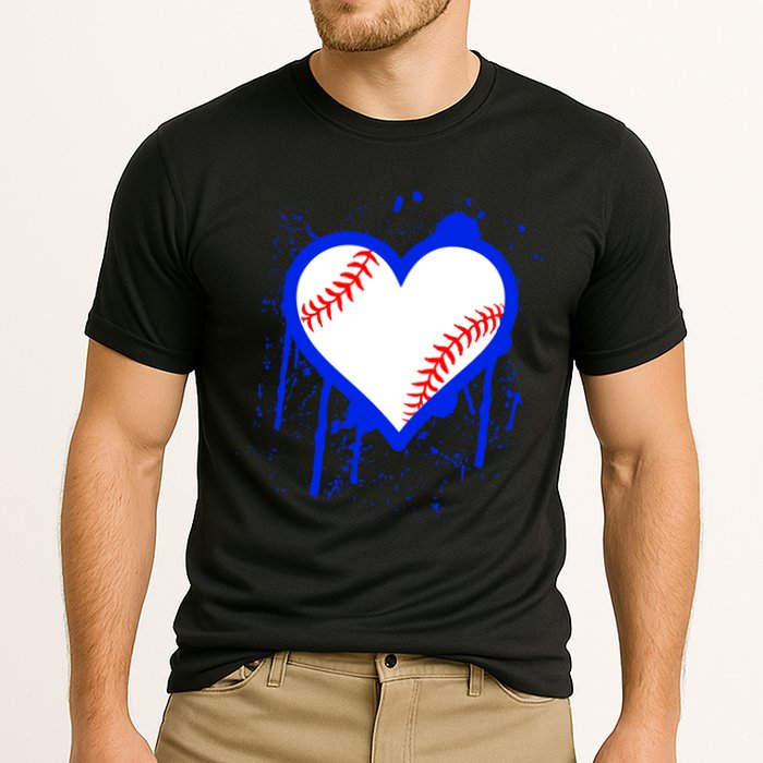 I Bleed Blue Baseball Heart Cooling Performance Crew T-Shirt