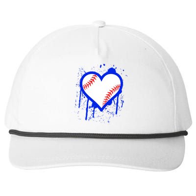 I Bleed Blue Baseball Heart Snapback Five-Panel Rope Hat