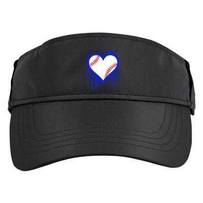I Bleed Blue Baseball Heart Adult Drive Performance Visor