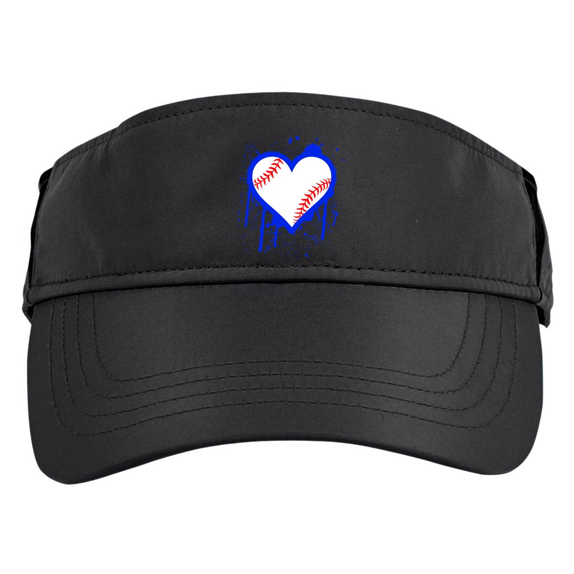 I Bleed Blue Baseball Heart Adult Drive Performance Visor