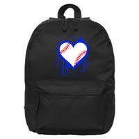 I Bleed Blue Baseball Heart 16 in Basic Backpack