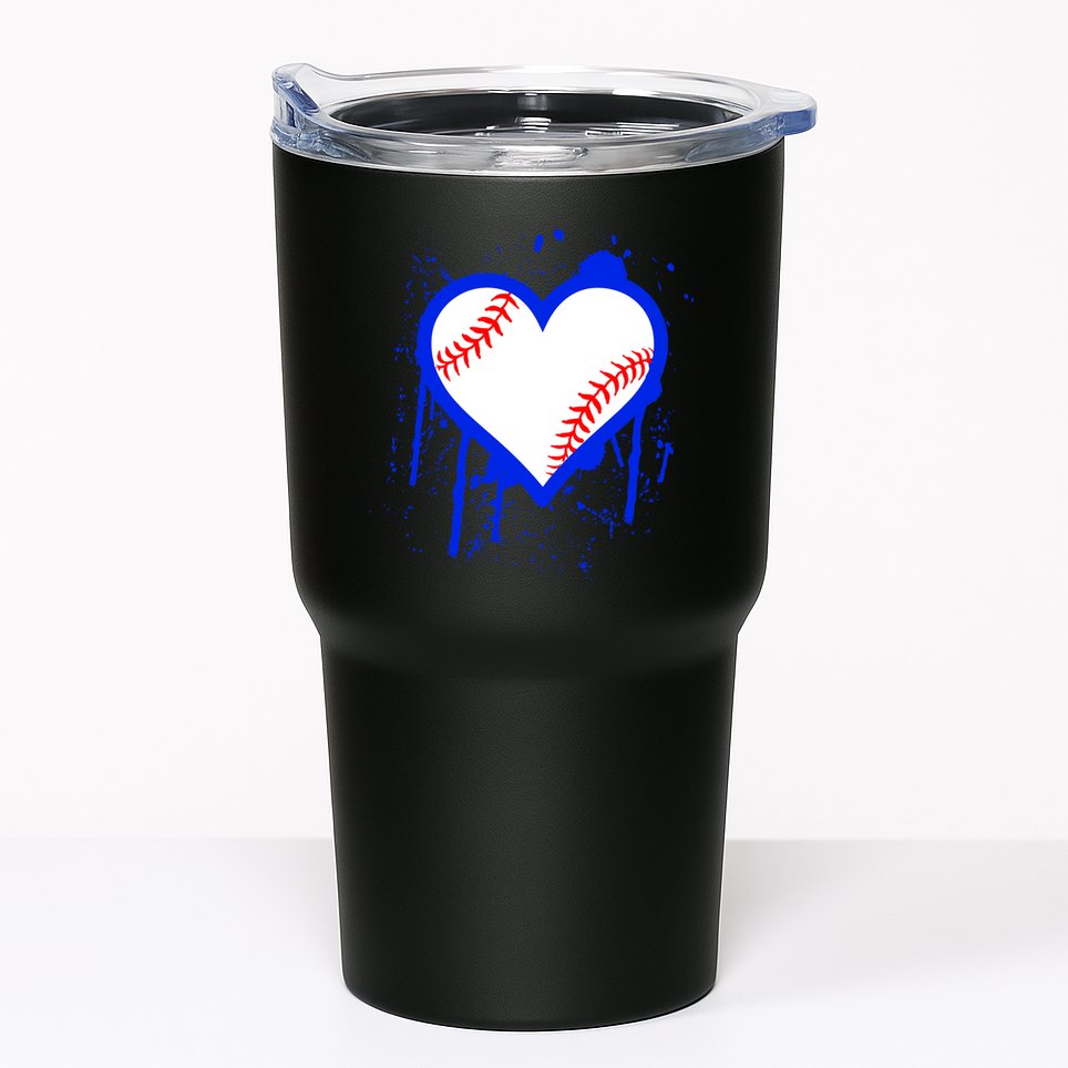 I Bleed Blue Baseball Heart Tumbler