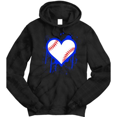 I Bleed Blue Baseball Heart Tie Dye Hoodie