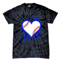 I Bleed Blue Baseball Heart Tie-Dye T-Shirt