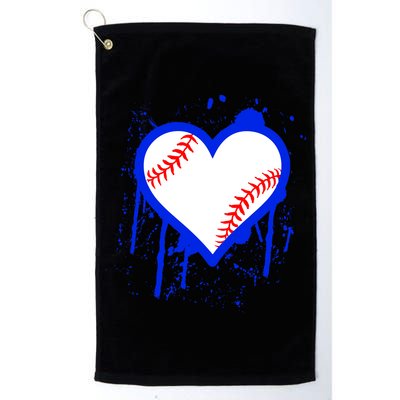 I Bleed Blue Baseball Heart Golf Towel